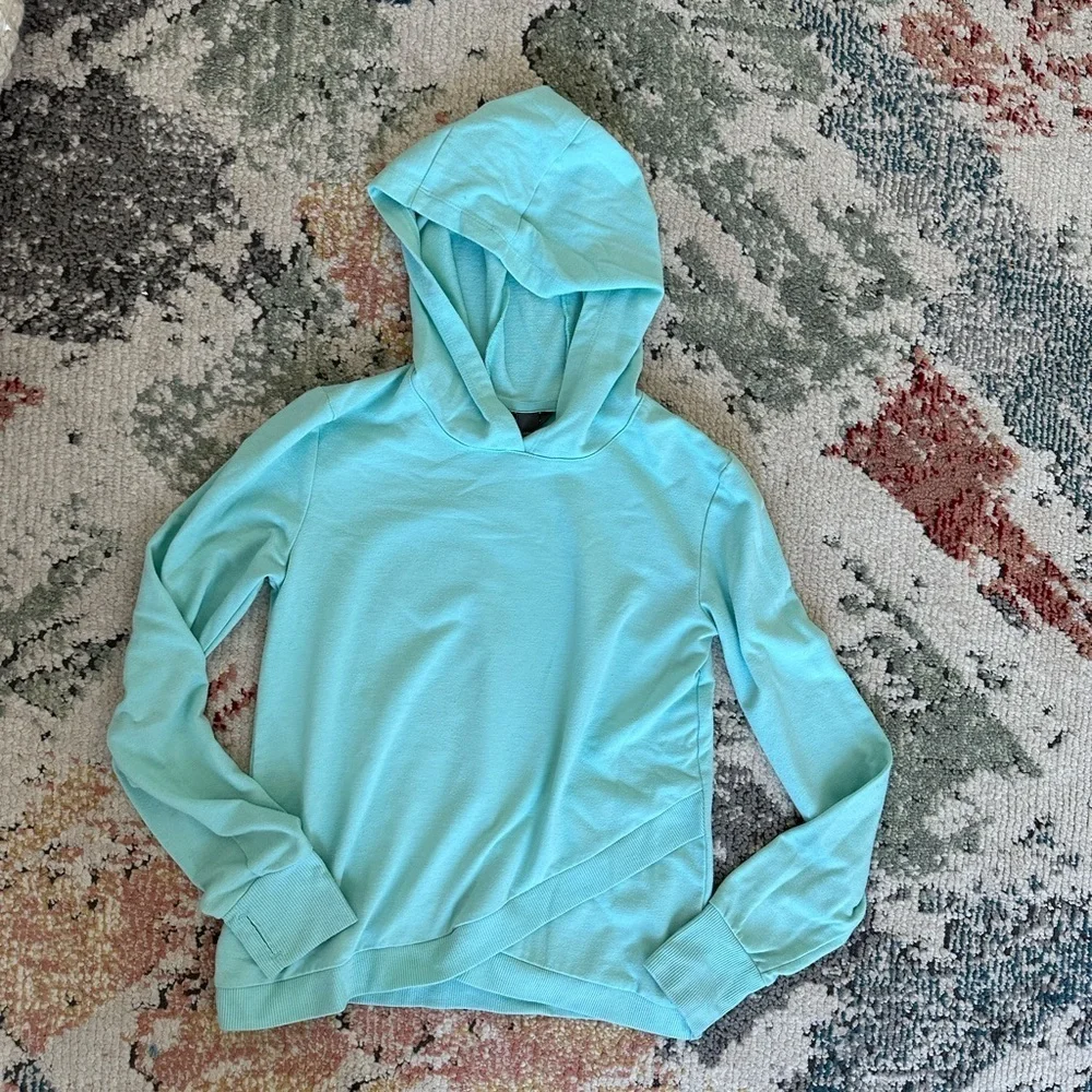 Eddie Bauer Lightweight Aqua Hoodie Girls Size Large (14/16) Hoodie long sleeve